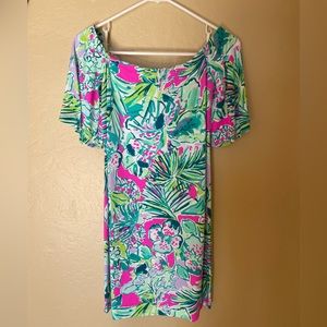 Lilly Pulitzer Off Shoulder Tropical Dress XS